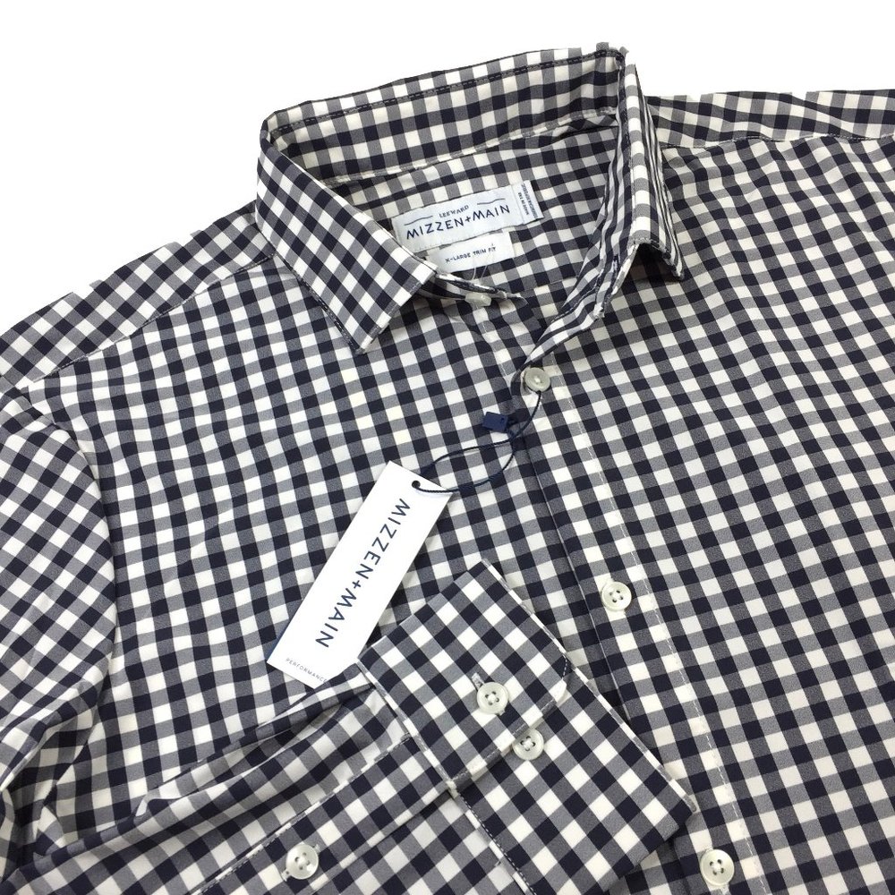 Mizzen+Main Mens Gingham men's long sleeve shirt, excellent condition!